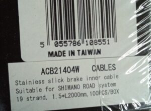 Brake Cables for Road Bike, Stainless Steel, Pear ends